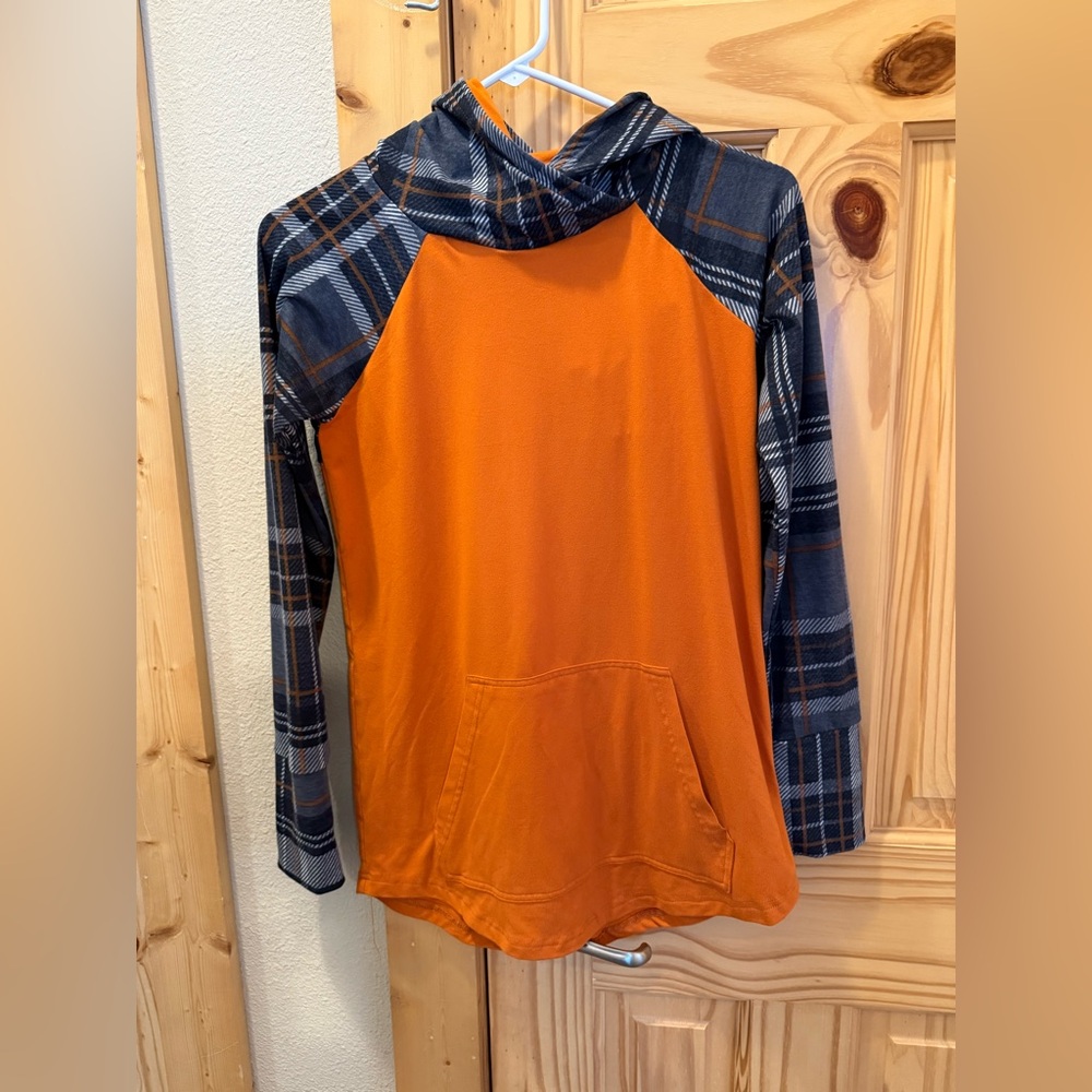 Orange and Black Plaid Amber Top